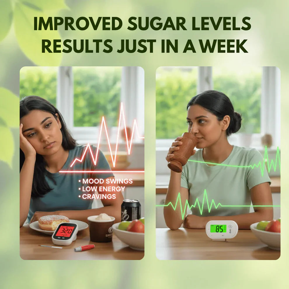 Ayurvedic Vijaysar Sugar Balance Wooden Tumbler