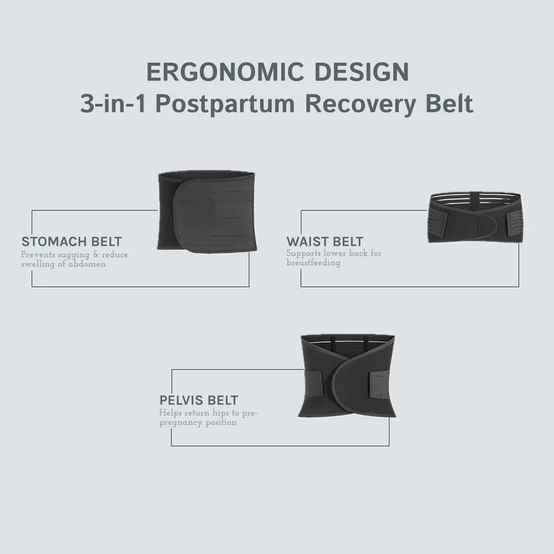 3-in-1 Post Pregnancy Belt for New Moms | Soft, Breathable & Skin-Friendly | 1 Year Warranty
