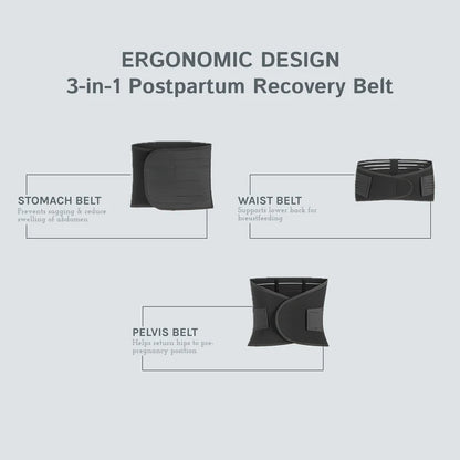 3-in-1 Post Pregnancy Belt for New Moms | Soft, Breathable & Skin-Friendly | 1 Year Warranty