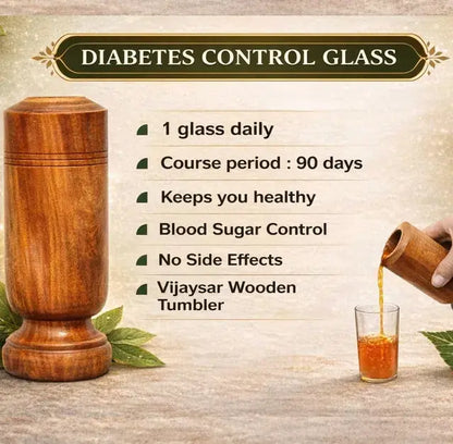 Ayurvedic Vijaysar Sugar Balance Wooden Tumbler