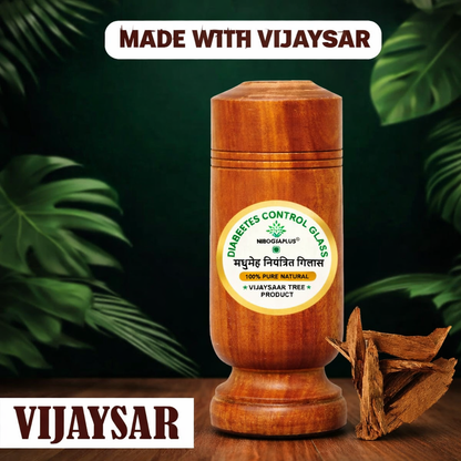 Ayurvedic Vijaysar Sugar Balance Wooden Tumbler